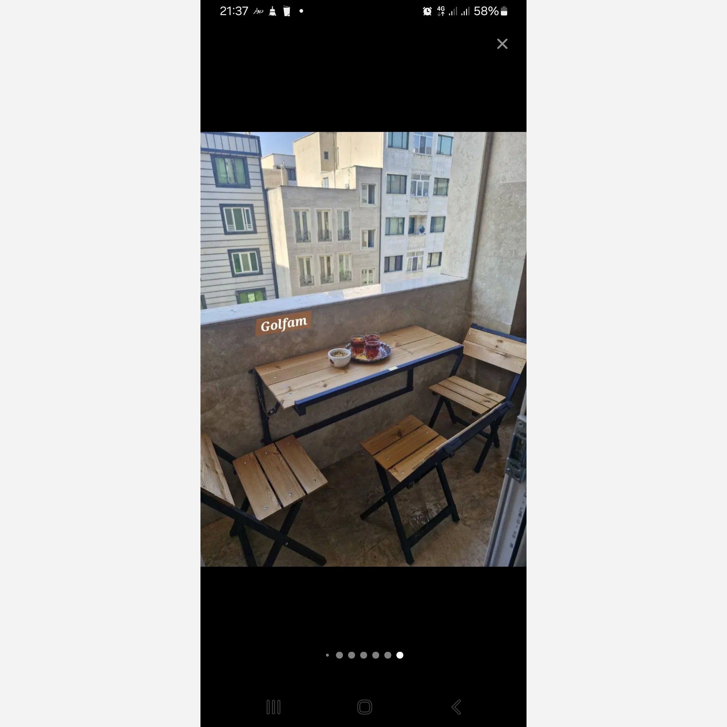 ست میز دیواری تاشو سه نفره